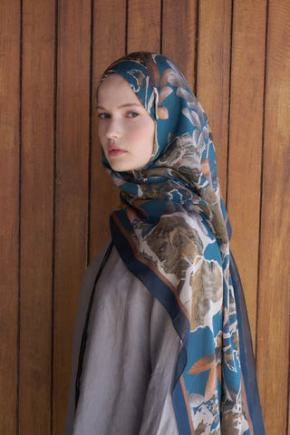 Passionate Lush Desen Şal - Petrol