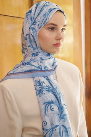 Endless Golden Desen Şal - Mavi