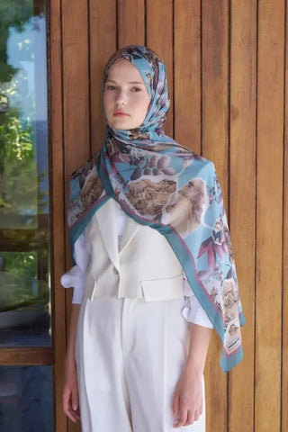 Passionate Lush Desen Şal - Turkuaz