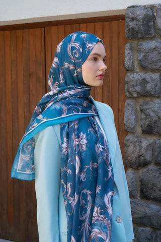 Endless Golden Desen Şal - Petrol