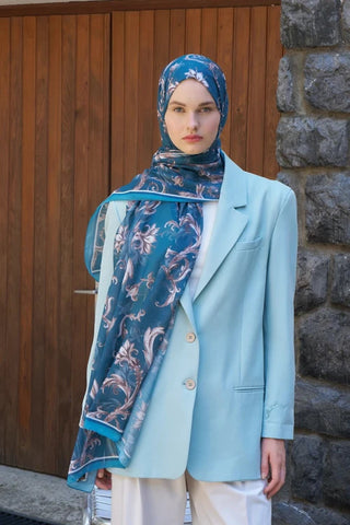 Endless Golden Desen Şal - Petrol