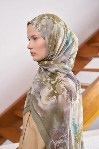 Passionate Solstice Desen Şal - Yeşil