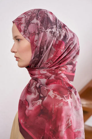 Passionate Solstice Desen Şal - Bordo