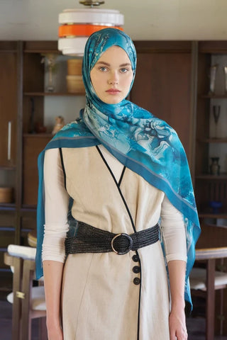 Passionate Solstice Desen Şal - Petrol