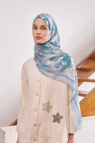 Passionate Solstice Desen Şal - Mavi