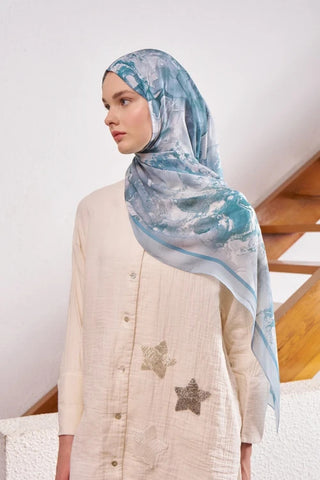 Passionate Solstice Desen Şal - Mavi