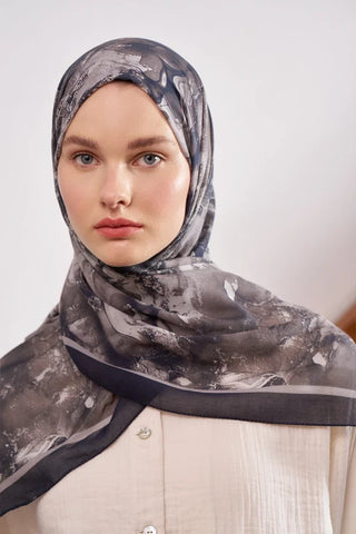 Passionate Solstice Desen Şal - Siyah