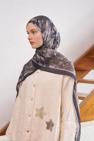 Passionate Solstice Desen Şal - Siyah