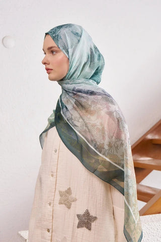 Endless Sunlit Desen Şal - Yeşil