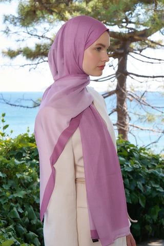 Tuğba BAĞ Fransız İpeği Degrade Desen Şal - Pembe