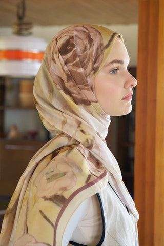 Endless Bloom Desen Şal - Sarı