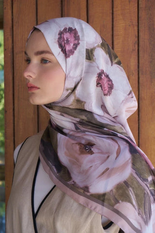 Endless Bloom Desen Şal - Vizon