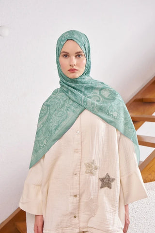 Endless Lena Desen Şal - Su Yeşili