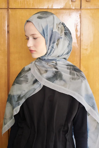 Beyza HURİ Fransız İpeği Ahenk Desen Şal - Vizon