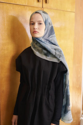 Beyza HURİ Fransız İpeği Ahenk Desen Şal - Vizon