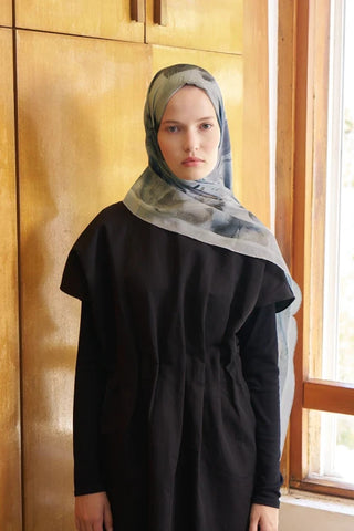 Beyza HURİ Fransız İpeği Ahenk Desen Şal - Vizon