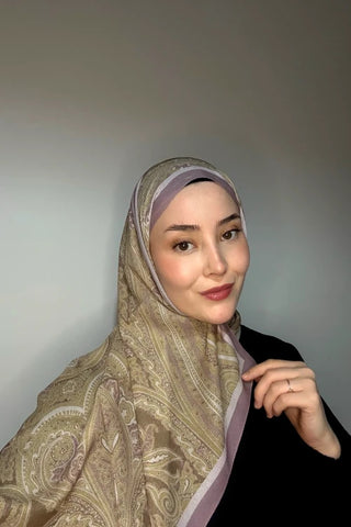 Fransız İpeği Saray Desen Şal - Gül Kurusu