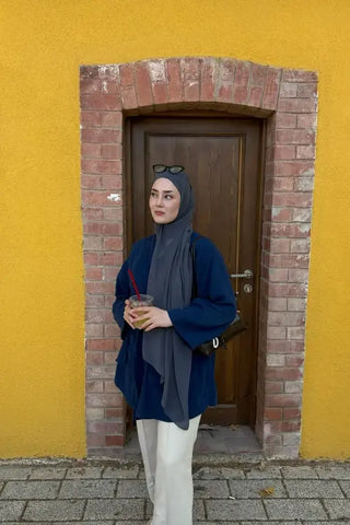 Krep Şifon Şal - Füme