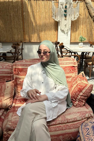 Krep Şifon Şal - Mint