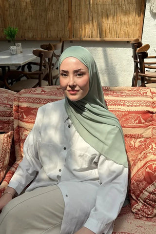 Krep Şifon Şal - Mint