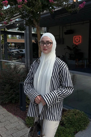 Krep Şifon Şal - Kırık Beyaz