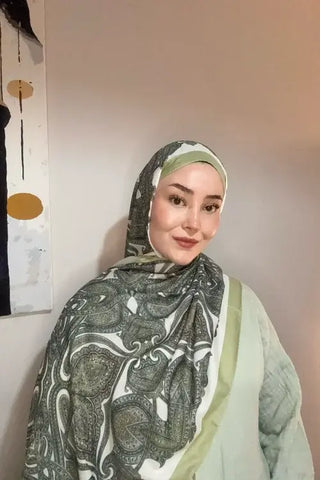 Hyper Retro Desen Şal - Yeşil