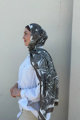 Hyper Retro Desen Şal - Kahverengi