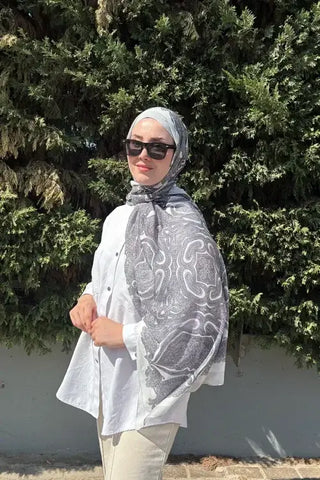 Hyper Retro Desen Şal - Gri