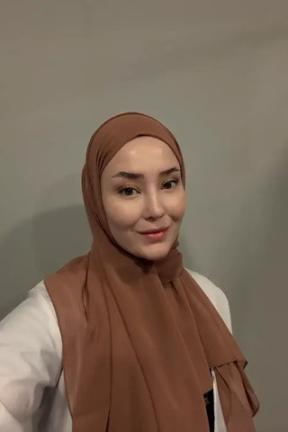 Krep Şifon Şal - Bronz