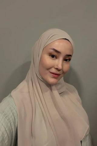 Krep Şifon Şal - Taş