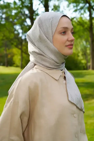 Elegance Silva Desen Jakar Şal - Bej