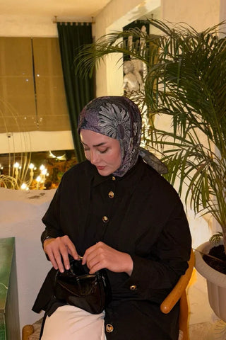 Aria Koleksiyonu Azalea Desen Eşarp - Mürdüm