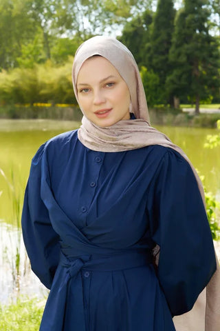 Elegance Etnik Desen Jakar Şal - Pudra