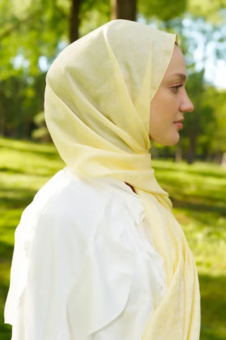 Elegance Lace Desen Jakar Şal - Sarı