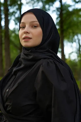 Elegance Lace Desen Jakar Şal - Siyah