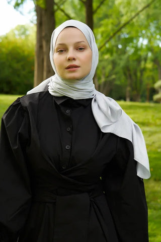 Elegance Silva Desen Jakar Şal - Gümüş