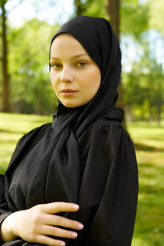 Elegance Silva Desen Jakar Şal - Siyah