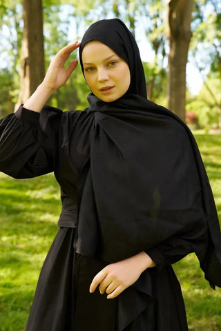 Elegance Silva Desen Jakar Şal - Siyah