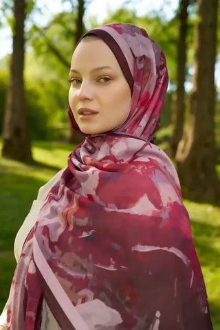 Prestige Carmen Desen Şal - Bordo