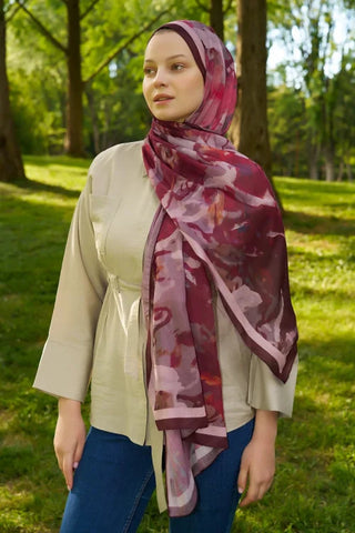 Prestige Carmen Desen Şal - Bordo