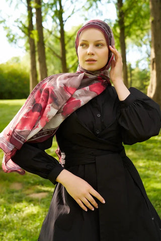 Prestige Helia Desen Şal - Bordo