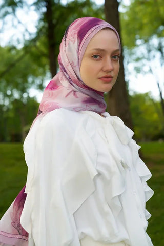 Prestige Vintage Desen Şal - Mor