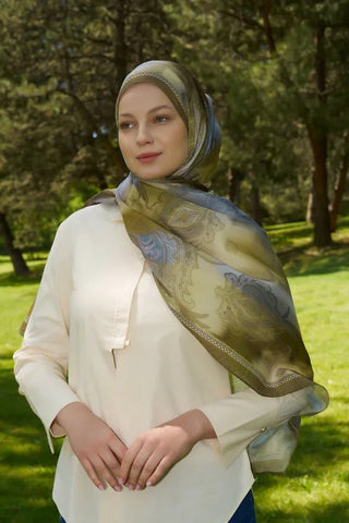 Prestige Vintage Desen Şal - Yeşil