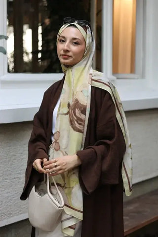 Endless Bloom Desen Şal - Sarı