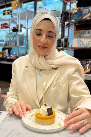 Krep Şifon Şal - Taş