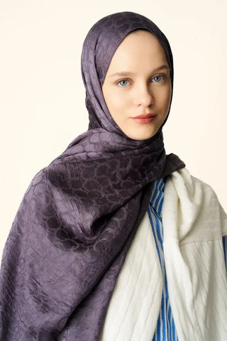 Premium Jakar Şal Halka Desen - Mor