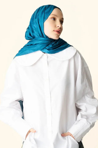 Premium Jakar Şal Dalga Desen - Petrol