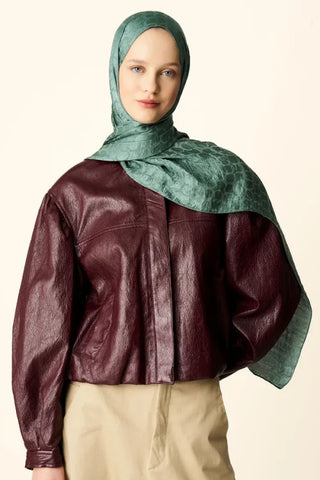 Premium Jakar Şal Halka Desen - Mint