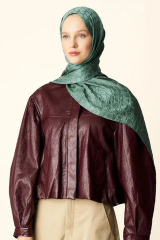 Premium Jakar Şal Halka Desen - Mint