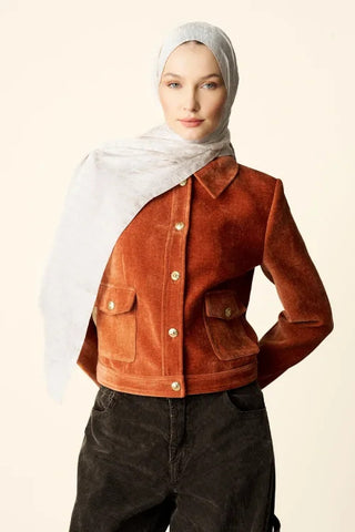 Premium Jakar Şal Halka Desen - Taş